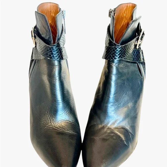 ✨ Donald J Pliner Polina Black Leather/Suede/Python Ankle Boots – Size 10 ✨ - Picture 2 of 16